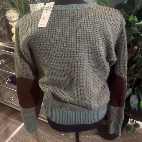 LAUREN Ralph Lauren Black Label Faux Leather Elbow Patch Sweater 🔥🔥🔥 - Picture 5 of 6